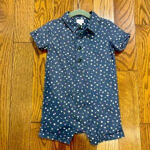 Cat & Jack navy blue floral print romper in size 18m